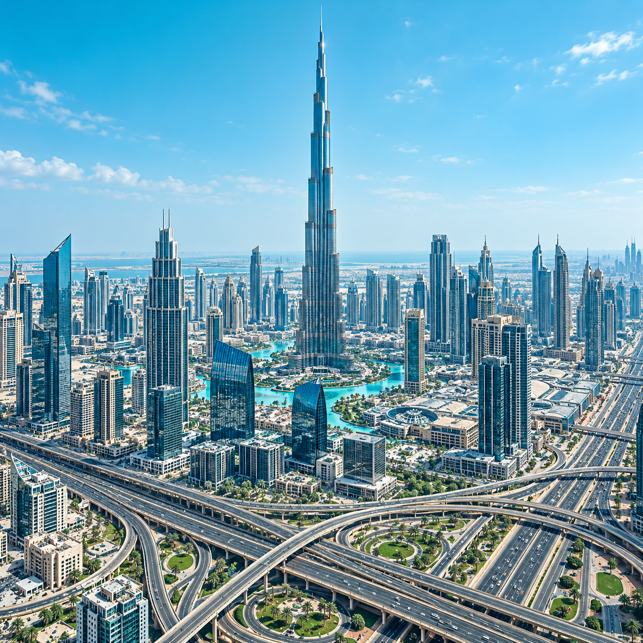 Dubai skyline with Burj Khalifa